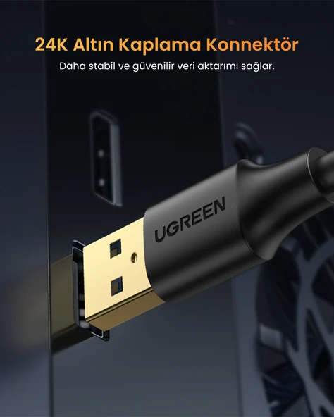UGREEN USB 3.0 Uzatma Kablosu, 3 Metre, Siyah, 30127 - Resim 4