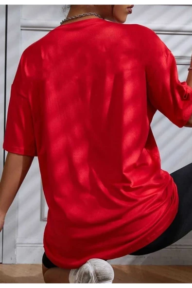 KOZİA OUTDOORS çizgi film karakterleri  baskılı oversize basic o yaka unisex t-şhirt - Resim 6