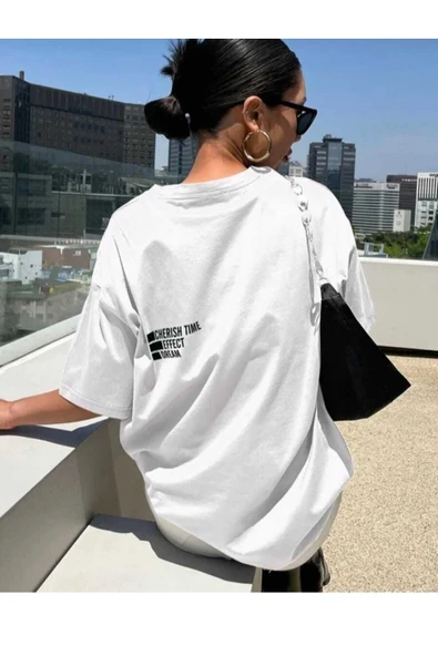 KOZİA OUTDOORS malkoçbey cherısh tıme baskılı overisze unisex basic t-şhirt - Resim 4