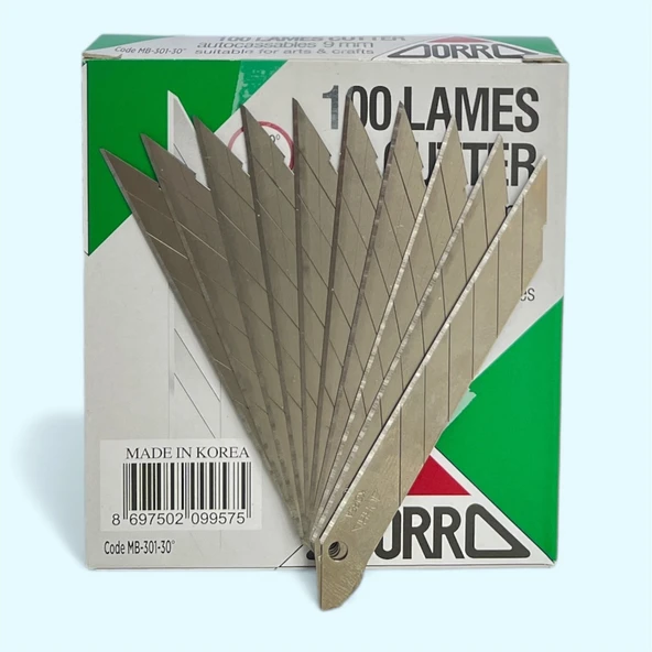 Zorro 1403 6 Kırımlı 9mm 30° Açılı Paslanmaz Dar Maket Bıçağı - Resim 5