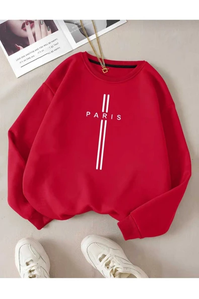 KOZİA OUTDOORS malkoçbey  paris dikey baskılı oversize unisex  swaetşhirt ürün görseli