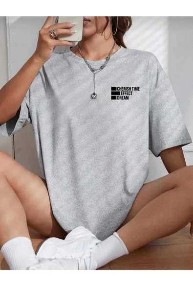 KOZİA OUTDOORS malkoçbey cherısh tıme baskılı overisze unisex basic t-şhirt - Resim 2