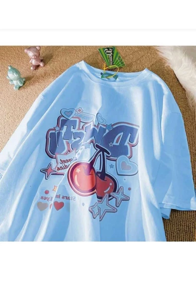 KOZİA OUTDOORS malkoçbey vişne baskılı oversize unisex basic t-şhirt ürün görseli