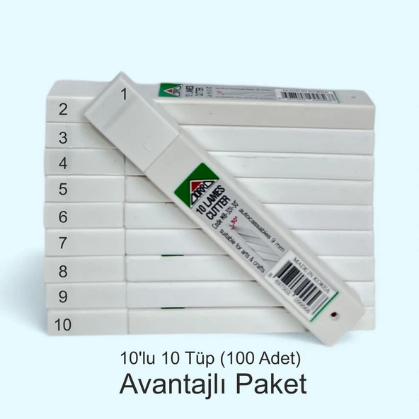 Zorro 1403 6 Kırımlı 9mm 30° Açılı Paslanmaz Dar Maket Bıçağı - Resim 4