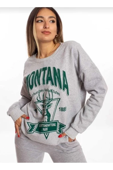 KOZİA OUTDOORS MALKOÇBEY  BASKILI OVERSİZE UNİSEX Sweatshirt ürün görseli