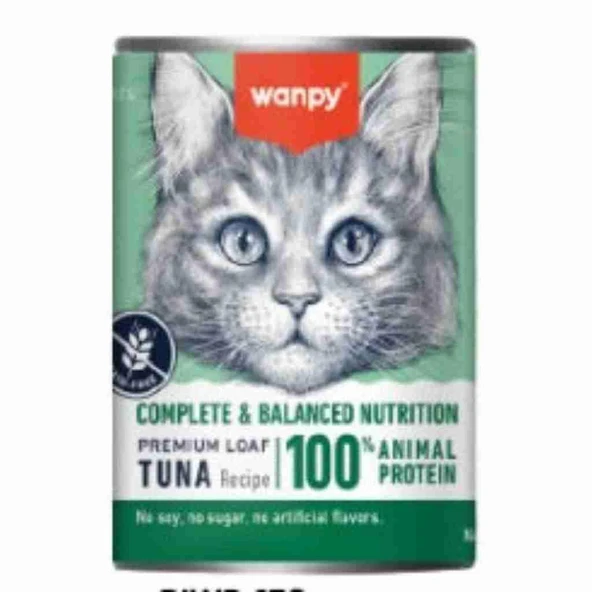 Wanpy Tahılsız %100 Gerçek Et Ton Balıklı Kedi Konservesi 375 gr ürün görseli