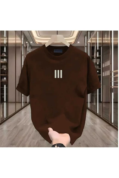 KOZİA OUTDOORS MALOÇBEY 3 çizgi baskılı oversize unisex basic o yaka t-şhirt - Resim 5