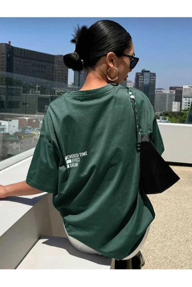 KOZİA OUTDOORS malkoçbey cherısh tıme baskılı overisze unisex basic t-şhirt - Resim 10