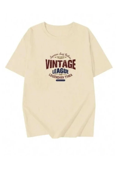 KOZİA OUTDOORS Vintage Baskılı Oversize Basic Unisex Tişört Günlük Rahat Tasarım - Resim 4