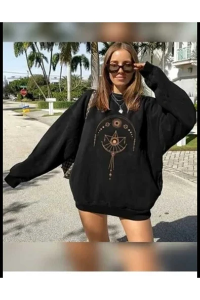 KOZİA OUTDOORS malkoçbey baskılı oversize unisex swetşhirt - Resim 2