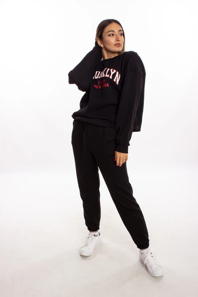 blackbonds Kadin Brooklyn Baskılı Oversize Sweatshirt - Resim 3
