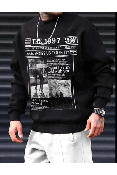 KOZİA OUTDOORS malkoçbey baskılı oversize unisex swetşhirt ürün görseli