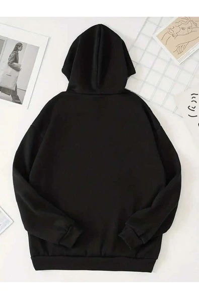 HEAVEN WEAR Radiohead Dna Breeding Siyah Kapşonlu Kalın Kumaş - Resim 2