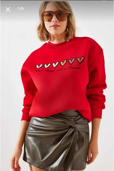 KOZİA OUTDOORS malkoçbey 6kalp baskılı oversize unisex o yaka swaetşhirt ürün görseli