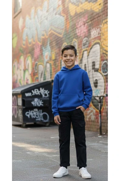 blackbonds çocuk kapşonlu sweatshirt - Resim 5