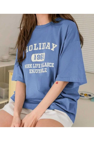 KOZİA OUTDOORS MALKOÇBEY  HOLIDAY BASKILI OVERSİZE UNİSEX BASİC T-ŞHİRT - Resim 6