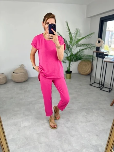 Kadın Bisiklet Yaka Paça Pensli Aerobin Kumaş İkili Takım - Resim 2