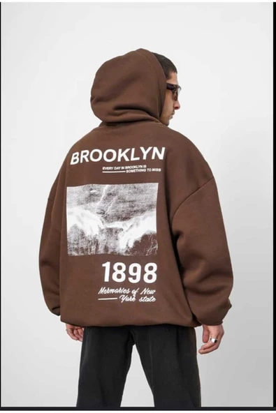 KOZİA OUTDOORS malkoçbey kapüşonlu baskılı oversize unisex sweatşhirt - Resim 2