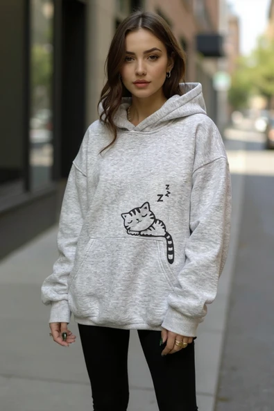 KOZİA OUTDOORS vengeance baskılı oversize unisex swetşhirt ürün görseli