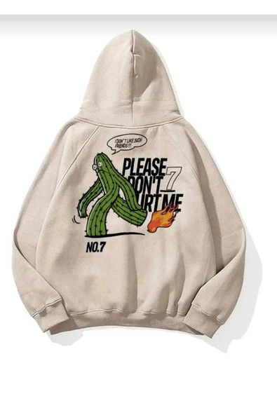 KOZİA OUTDOORS malkoçbey no7 baskılı kapüsonlu oversize unisex swetşhirt - Resim 3