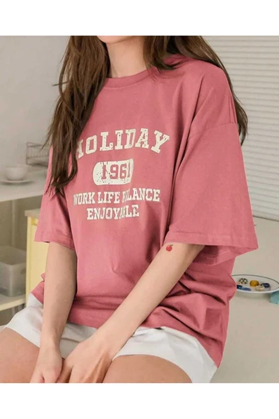 KOZİA OUTDOORS MALKOÇBEY  HOLIDAY BASKILI OVERSİZE UNİSEX BASİC T-ŞHİRT ürün görseli