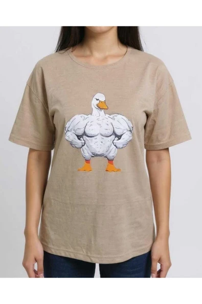 KOZİA OUTDOORS kaslı kaz baskılı unisex bisiklet yaka basic tişört - Resim 8