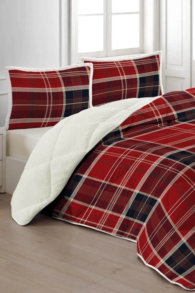 Juni Tek Kişilik Yorgan Takımı 160x240 Cm Kırmızı ürün görseli