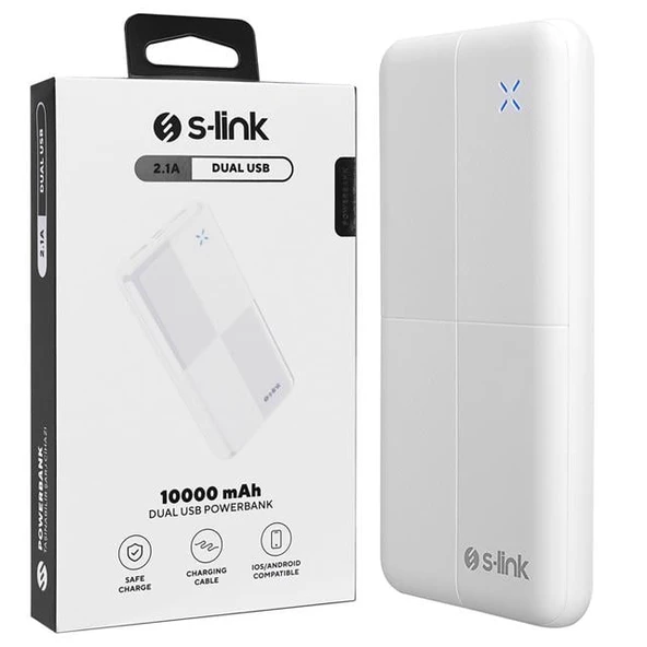 S-Link IP-G12N 10.000mAh MicroUSB + TYPE-C Beyaz Taşınabilir Pil Şarj Cihazı Powerbank - Resim 4