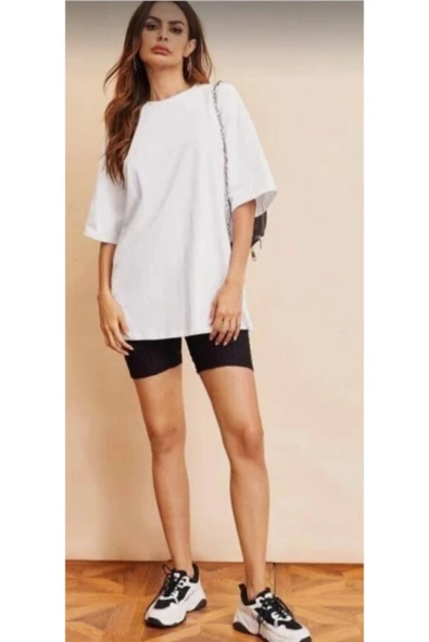 special Oversize Tshirt Sade Duz Beyaz ürün görseli