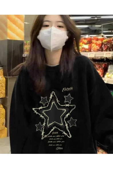 KOZİA OUTDOORS malkoçbey gtxr baskılı o yaka oversize unisex swetşhirt - Resim 7