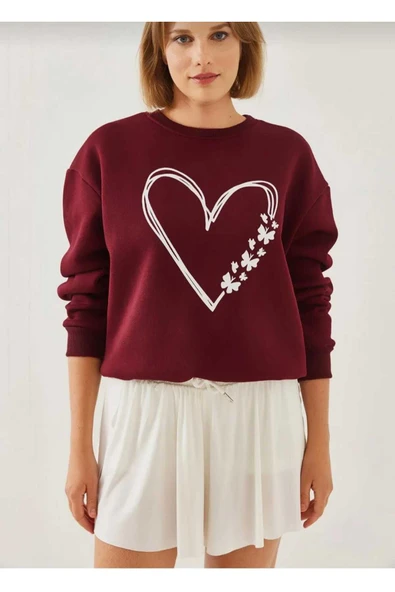 KOZİA OUTDOORS malkoçbey bordo oyaka oversize unisex swetşhirt ürün görseli