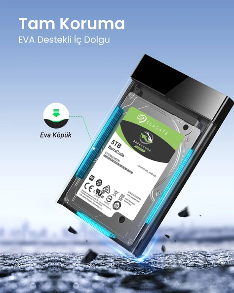 UGREEN USB 3.0 2.5 İnç Harici HDD/SSD Disk Kutusu, 30848 - Resim 5