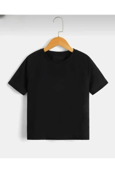 Tünel moda ÇOCUK SADE DÜZ SİYAH TSHİRT ürün görseli