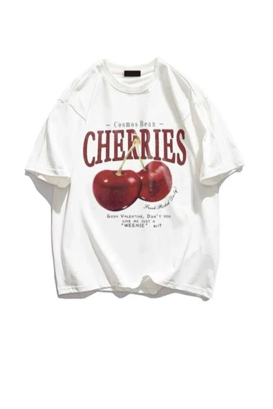 KOZİA OUTDOORS MALKOCBEY CHERRIES BASKILI OVERSİZE BASİC O YAKA T-ŞHİRT - Resim 7