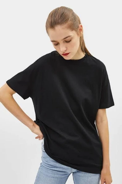 KAM TİŞÖRT Beyaz Basicoversize Bisiklet Yaka Kısa Kollu T-shirt - Resim 2