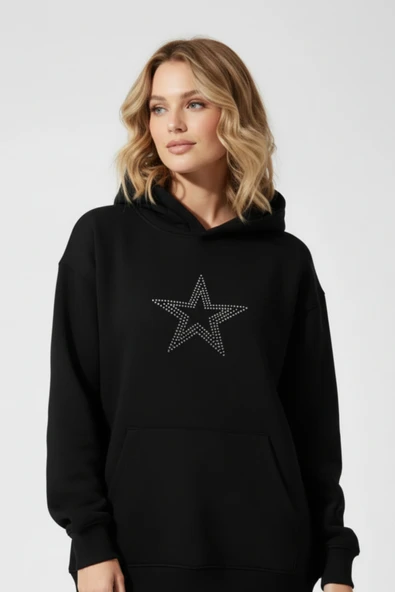 KOZİA OUTDOORS baskılı oversize unsex bisiklet yaka kadın sweatşhirt - Resim 9