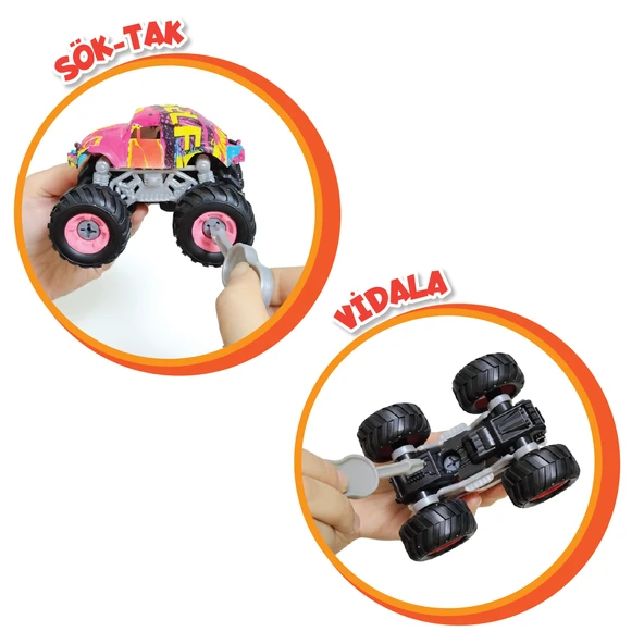 Monster Truck Sök Tak Grafitti Sürtmeli Master Araba Mor - Resim 2