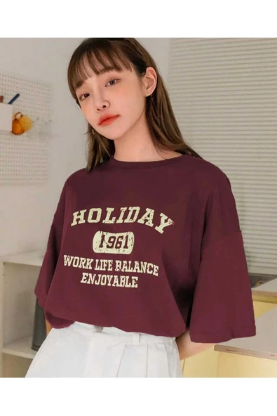 KOZİA OUTDOORS MALKOÇBEY  HOLIDAY BASKILI OVERSİZE UNİSEX BASİC T-ŞHİRT - Resim 2