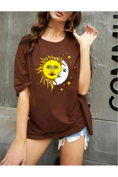 KOZİA OUTDOORS ay güneş  baskılı t-şhirt - Resim 5