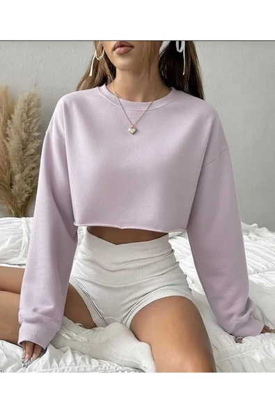 blackbonds bisiklet yaka kadın crop sweatshirt - Resim 3