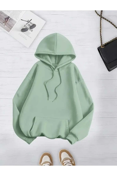 blackbonds Unisex Renkli Kapüşonlu Pembe Sweatshirt - Resim 10