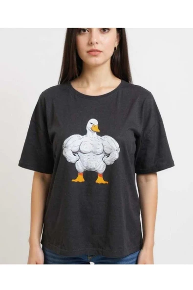 KOZİA OUTDOORS kaslı kaz baskılı unisex bisiklet yaka basic tişört - Resim 6