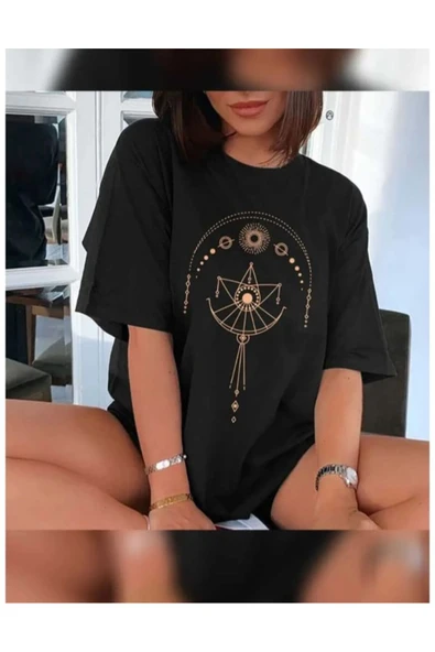 KOZİA OUTDOORS malkocbey terazi baskılı siyah oversize unisex t-şhirt ürün görseli