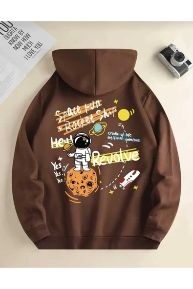 KOZİA OUTDOORS Malkoçbey THE GALAXY baskılı kapüşonlu sweatşhirt - Resim 3