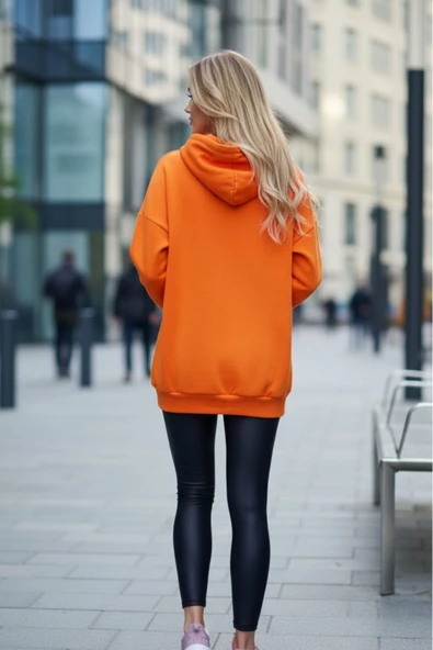 blackbonds geometrik şekilli unisex kapüşonlu sweatşhirt - Resim 8