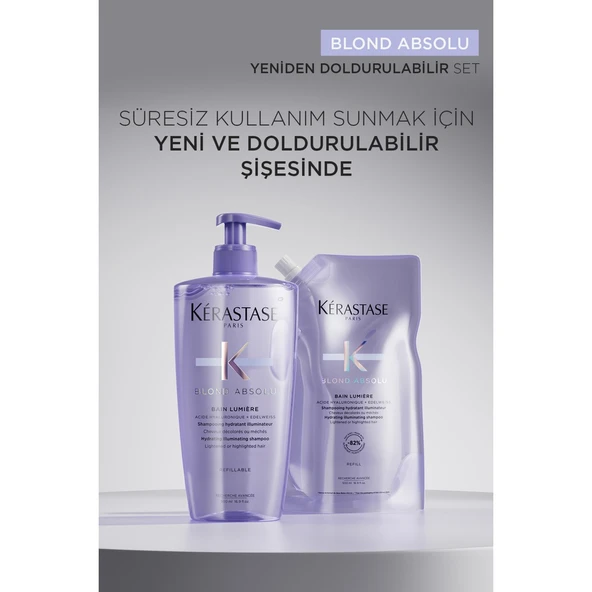 Blond Absolu Bain Lumiere Işlem Görmüş Sarı Saçlar Için Parlaklık Veren Şampuan 500 ml 500 ml - Resim 4