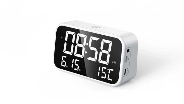 Sarepo Z10 LED Dijital Saat & Kablosuz Hoparlör | Bluetooth 5.0 | FM Radyo | Termometre - Resim 5