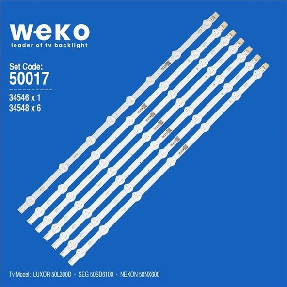Nexon 50NX600 50'' İnç 7 Adet Tv Led Bar ( Tvnizin içindeki led barla aynısı olduğunu görmeden almayınız. Led bar ürünlerinde paket açıldığında iade kabul edilmemektedir. ) ürün görseli 1