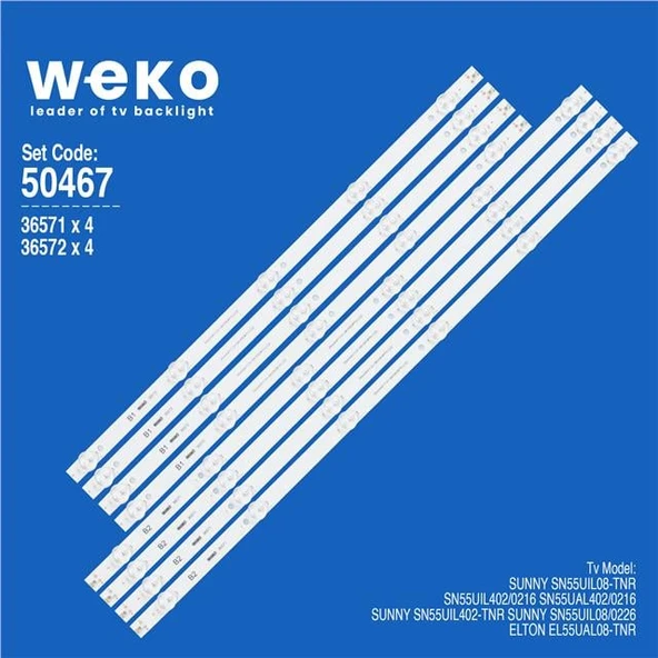 Elton EL55UAL08-Tnr 55'' İnç 8 Adet Tv Led Bar ( Tvnizin içindeki led barla aynısı olduğunu görmeden almayınız. Led bar ürünlerinde paket açıldığında iade kabul edilmemektedir. ) ürün görseli