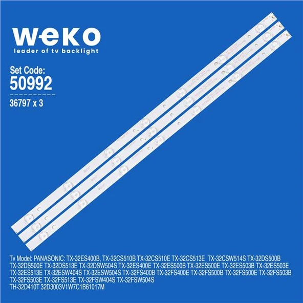 Panasonic TX-32FS500E 32'' İnç 3 Adet Tv Led Bar ( Tvnizin içindeki led barla aynısı olduğunu görmeden almayınız. Led bar ürünlerinde paket açıldığında iade kabul edilmemektedir. ) ürün görseli